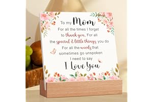 ZAGKOO Mom Ceramic Plaque - Mother's Day Gifts for Mom from Daughter, Son - Valentine Christmas Birthday Gifts Ideas for Moms, Step Moms, Mama - Mother Appreciation Sign, Thank You Mum Plaque Home Decoration