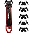 XW Safety Box Cutter with Quick Blade Change, Extra 5 Replacement Blades Included