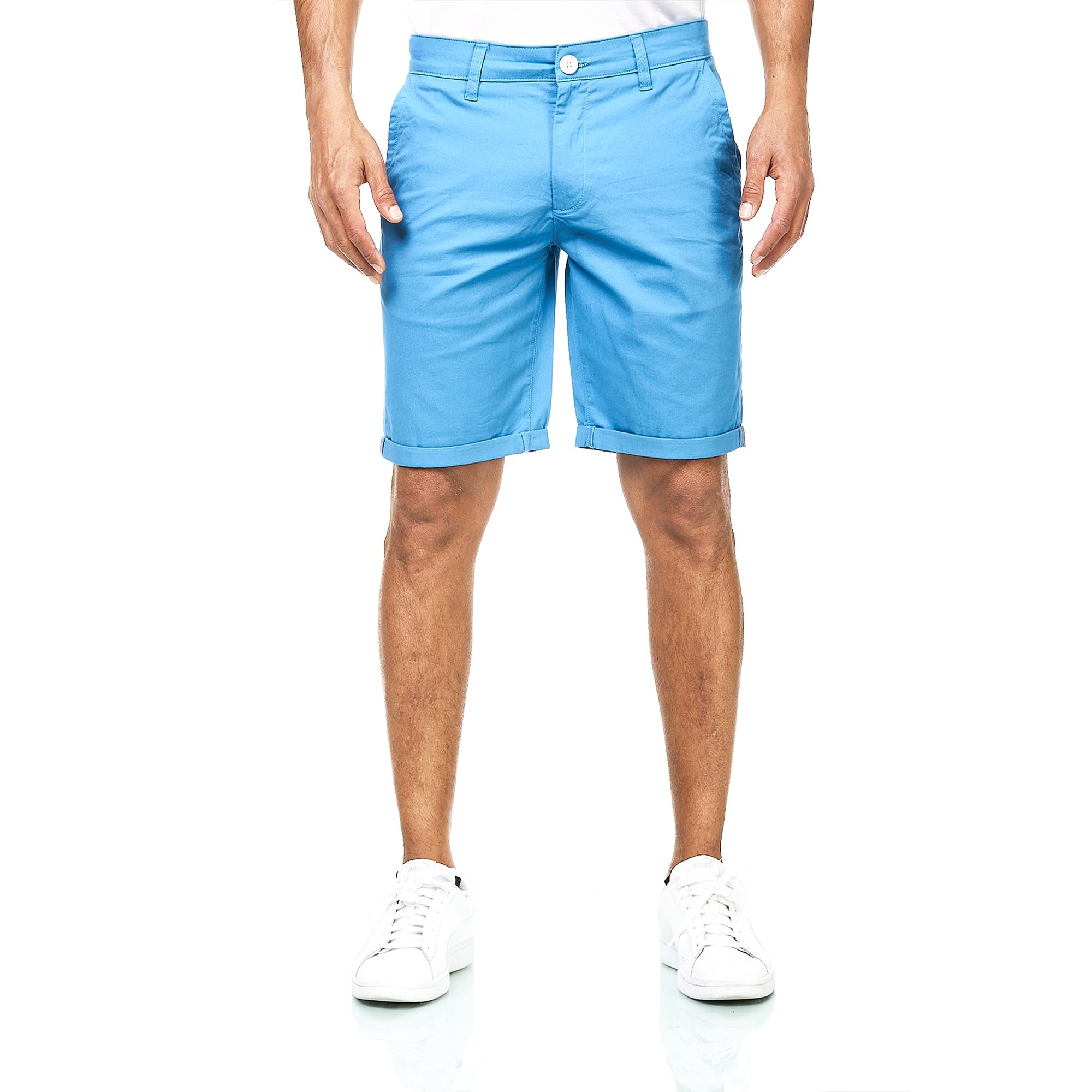Smith & Solo Kurze Hosen Herren - Chino Shorts Kurz Baumwolle, Bermuda Hose Sommer, Laufshorts Männer Sport Trainingshose (Blau, 30) 4
