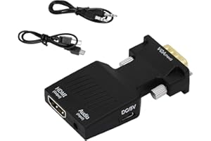 YACSEJAO VGA to HDMI Adapter,VGA Source Output to HDMI TV/Monitor with Audio，Support and 1080P Resolution for Computer,Laptop