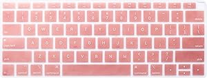 Silicone Keyboard Cover Skin Compatible for 2018 Newest Release MacBook Air 13 inch with Touch ID Model A1932 (It Doesn't Fit Old MacBook Air 13" Model A1369 & A1466) (Rose Gold)