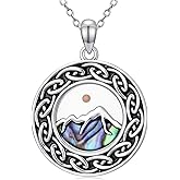 FYBIOD Celtic Infinity Mustard Seed Pendant Necklace for Women 925 Sterling Silver Mountains Mustard Seed Necklace Jewelry Gift for Her