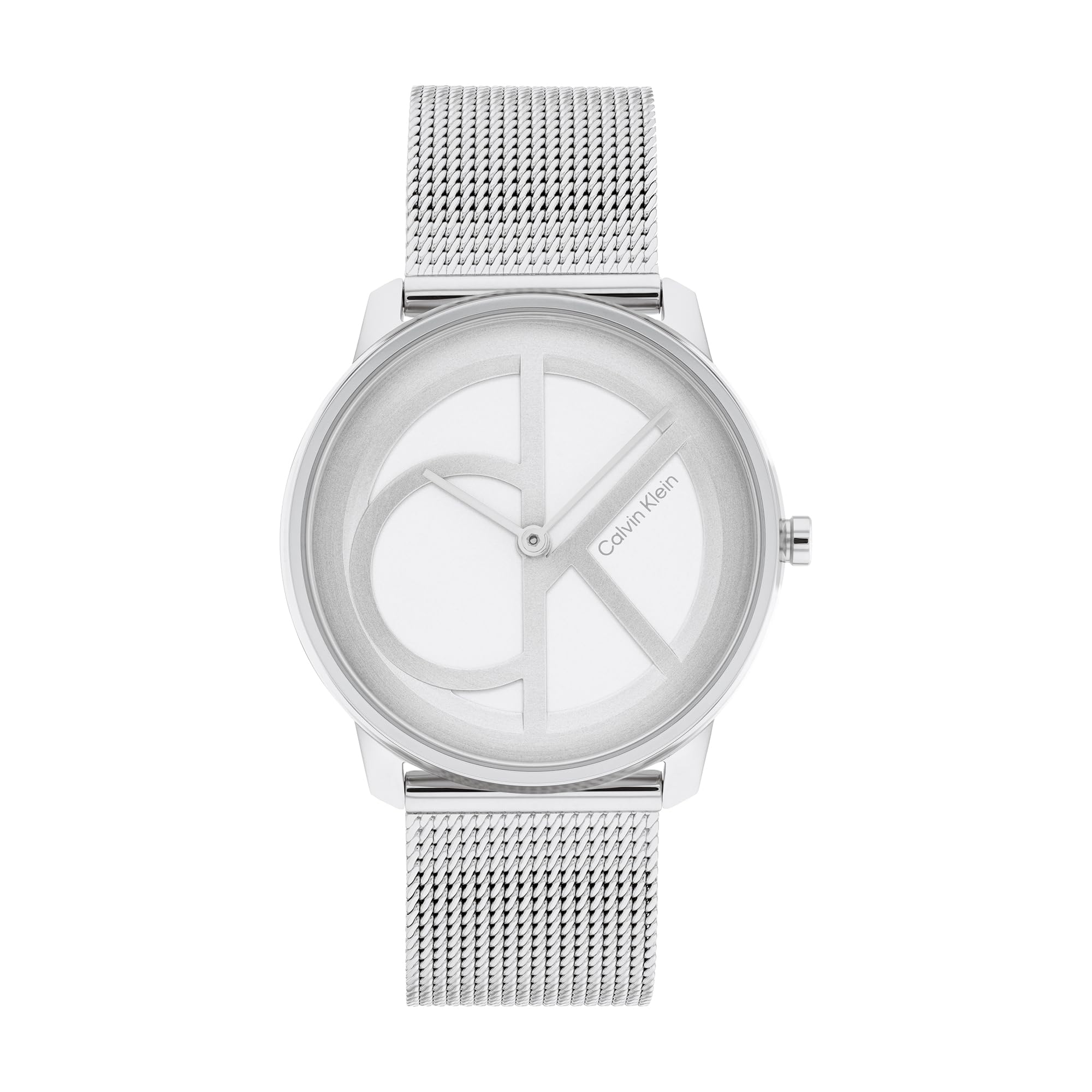 Calvin Klein Analogue Quartz Watch for Men and Women Iconic MESH - 35MM Collection with Silver Stainless Steel Mesh Bracelet - 25200032
