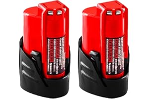SupeRakita Battery Replacement for Milwaukee M12 12v: Batteries 4.0 ah Lithium Compatible with Milwaukee 12 Volt M12 Cordless Power Tools 48-11-2401 48-11-2411 48-11-2420 48-11-2402 2 Pack