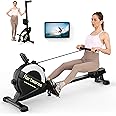 Rowing Machines for Home,Hartwares Magnetic Rowing Machine with 77lbs High Resistance Rowing Machine,16 Levels of Quiet Resistance,Rower Machine for Home Row Machine,App Compatible,LCD Monitor