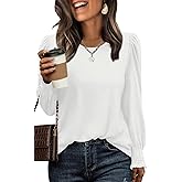 XIEERDUO Blouses for Women Dressy Casual Long Sleeve Shirts Fashion Clothing Puff Sleeve Tunic Tops with Smocked Cuffs