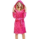 U2SKIIN Women Hooded Fleece Robe, Short Plush Robes for Womens With Hood Soft Warm Spa Bathrobe