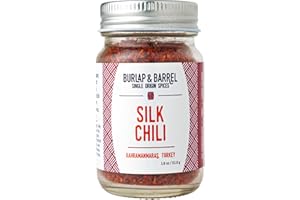 Burlap & Barrel Silk Chili Flakes - Mildly Spicy Aleppo Pepper - Flavorful, and Versatile Red Chili Flakes & Seasoning - As Seen On Shark Tank - Kitchen Gift for Cooks - 1.8oz Glass Jar