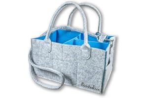 SimbaLux Baby Diaper Caddy Organizer: Large Nursery Storage Bin| Portable Car & Travel Storage Caddy Tote for Diapers, Wipes & Toys| Stylish Felt Nursery Bag for Boys & Girls