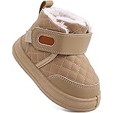 DUONITITI Toddler Snow Boots Boys Girls Waterproof Winter Outdoor Shoes Warm Faux Fur Ankle Booties with Slip Resistant Sole