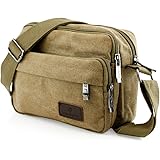 GEARONIC TM Men Vintage Crossbody Canvas Messenger Shoulder Bag Hiking Military Travel Satchel