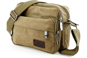 GEARONIC TM Men Vintage Crossbody Canvas Messenger Shoulder Bag Hiking Military Travel Satchel