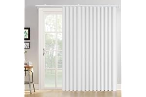 CURTAINSART Room Divider Curtains with Ceiling Curtain Track Set, Blackout Privacy Curtains Flexible Track Wall Mounted for Dividing Living Room, Bedroom, 1 Panel White Drape and White Rail, W108 x L108 in