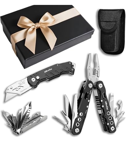 Multitool Gift Set for Men Dad Him, 3-in-1 EDC Survival Kit with