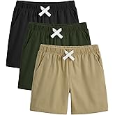 ZUEMET 3 Pack Toddler Boys Shorts Baby Boy Summer Uniform Clothes Pull On Jogger Short Size 18M-5T
