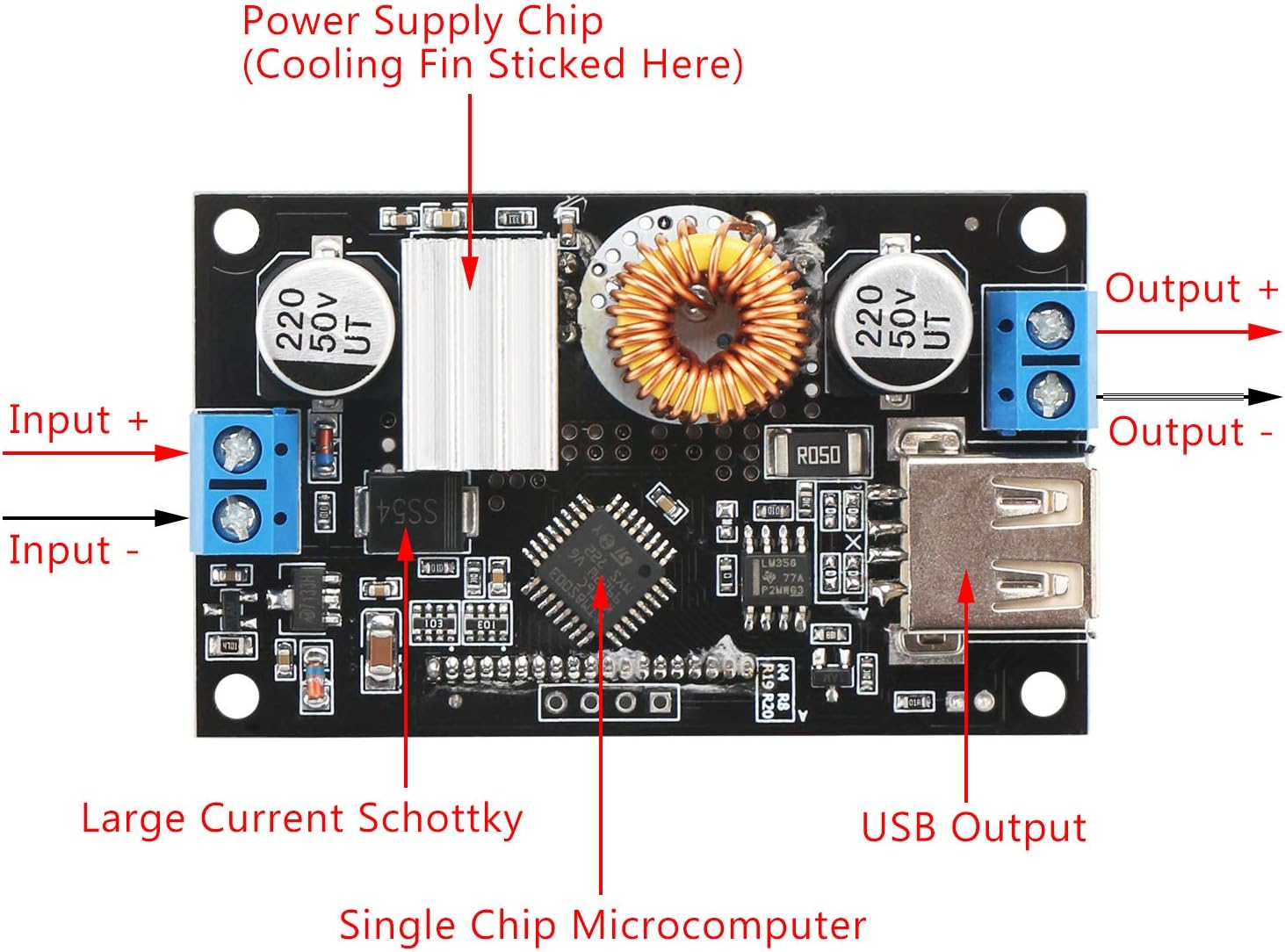 DC Buck Module, DROK Adjustable Buck Converter Step Down Voltage Regulator 6V-32V 30V 24V 12V to 1.5-32V 5V 5A LCD Power Supply Volt Reducer Transformer Module Board with USB Port Protective Case: Home Audio & Theater