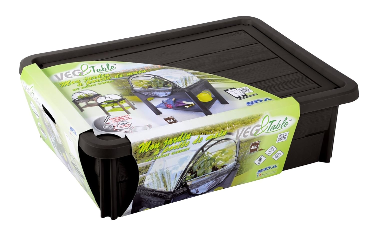 EDA 013920 013920-Huerto con Invernadero, Color marrón, 80x60x28 ...