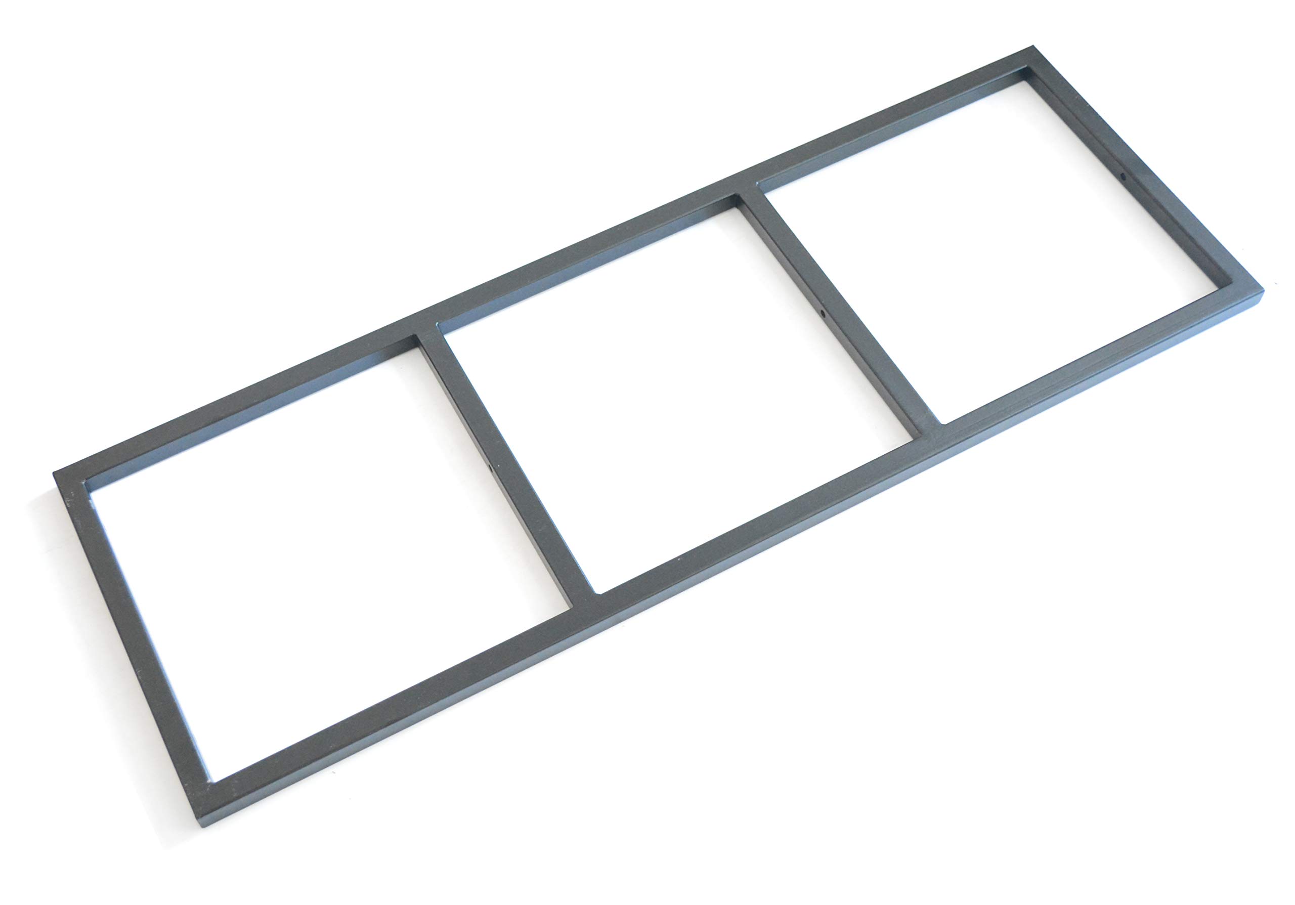 DIYHD 3 Layer Ceiling Mount Black Flat Pipe Shelf Bracket Industrial Rustic Black Kitchen Shelf,No Wooden Box