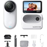 Insta360 GO 3S - 128 GB Ultimate Bundle White 4K Tiny Portable Vlogging Camera, Hands-Free POVs, Mount Anywhere, Stabilization, 140 Min Battery Life, 10m Waterproof, Pet POV