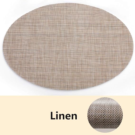 SIUONI Set of 6 Oval Shape Placemats Heat Insulation