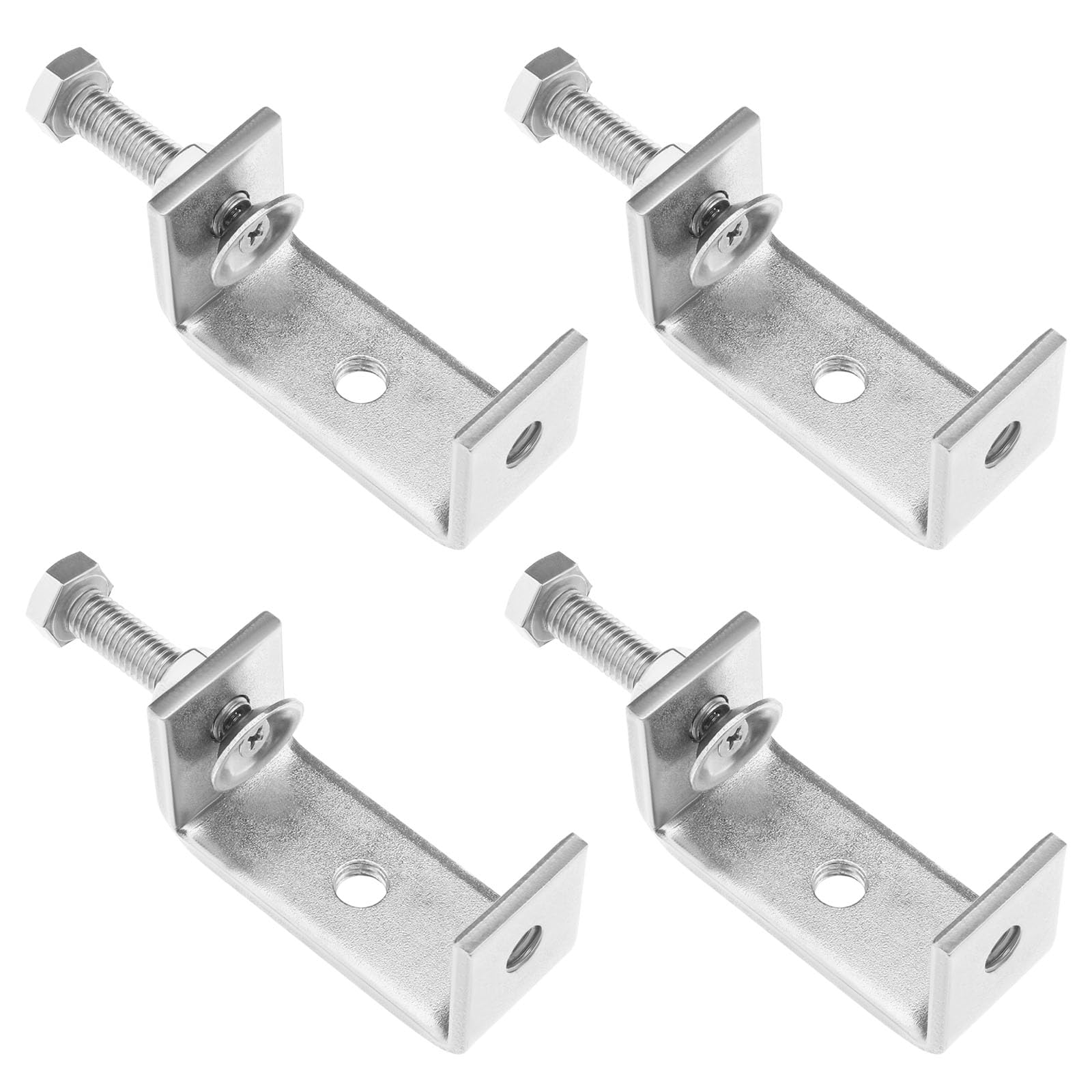 ECSiNG 4PCS Heavy Duty C-Clamps 304 Stainless Steel Woodworking Fixed Fixture Clamp 65mm Wide Jaw Opening Tiger Clamp for Home Improvement Car Repair Style 1