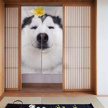 Amazon 動物 犬 のれん 目隠し カーテン 部屋仕切り 間仕切り 遮光 おしゃれ 86x143cm のれん オンライン通販