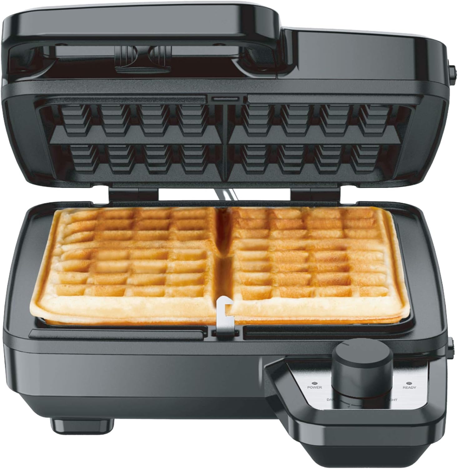 Elechomes Waffle Maker with Removable Plates, 4-Slice Belgian Waffle Iron, Anti-Overflow Nonstick Grids, Browning Control, Indicator Light, Compact Design, Recipes Included, Stainless Steel: Kitchen & Dining