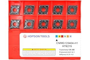Hopson Tools Carbide Turning Inserts CNMG 431 Cnmg120404 for Finishing Cutting Steel, Cnmg Insert for Lathe Turning Tools, 10 PCS.