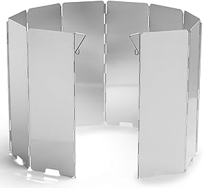 Wealers Camp Stove Windscreen Foldable Lightweight, Folding Heat Shield for Hiking, Camping, Backpacking, Outdoor Cooking | Gas, Propane, and Butane Canister