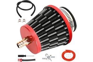 EOPOAYI 35mm (1-3/8") Air Filter with Nipple Compatible with Taotao Coolster 125cc 110cc 90cc 70cc 50cc ATV Quad 4 Wheeler Baja Kazuma X-pro Apollo SSR CRF50 CRF70 4-Stroke Pit Dirt Bike Parts Red