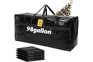 Windyun 4 Pack 98 Gallon Extra Large Storage Bags XXL Moving Bag with Zipper Strong Handle Heavy Duty Jumbo Big Totes Moving Box Foldable Duffle for College Dorm Travel Clothes Space(Black)