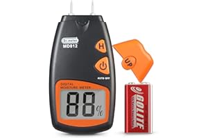 Wood Moisture Meter, Dr.Meter Digital Portable Firewood Wall Paper Water Moisture Tester, Digital LCD Display with 2 Test Pro
