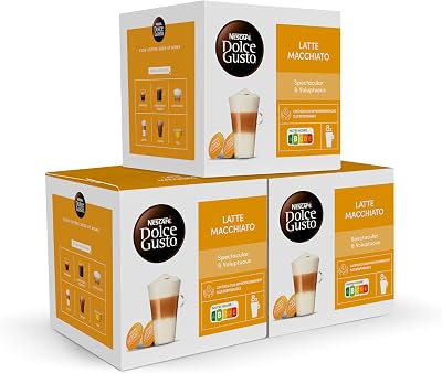 NESCAFÉ Dolce Gusto Latte Macchiato - Cápsulas de Café, 48 Cápsulas (3 x 16) - Original para Cafeteiras Dolce Gusto
