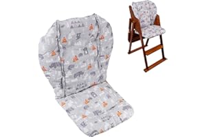Lomgwumy High Chair Cushion, High Chair Cover Pad, High Chair Pad Cover, Light and Breathable, Soft and Comfortable, Make The Baby Sit More Comfortable (Grey Animal Print)