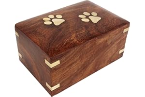 Indian Glance Rosewood Pet Urn Box - Peaceful Pet Memorial Keepsake Urn for Dogs,Cats (X-Small : 5" x 3" x 2" - 15lbs or 5kg)
