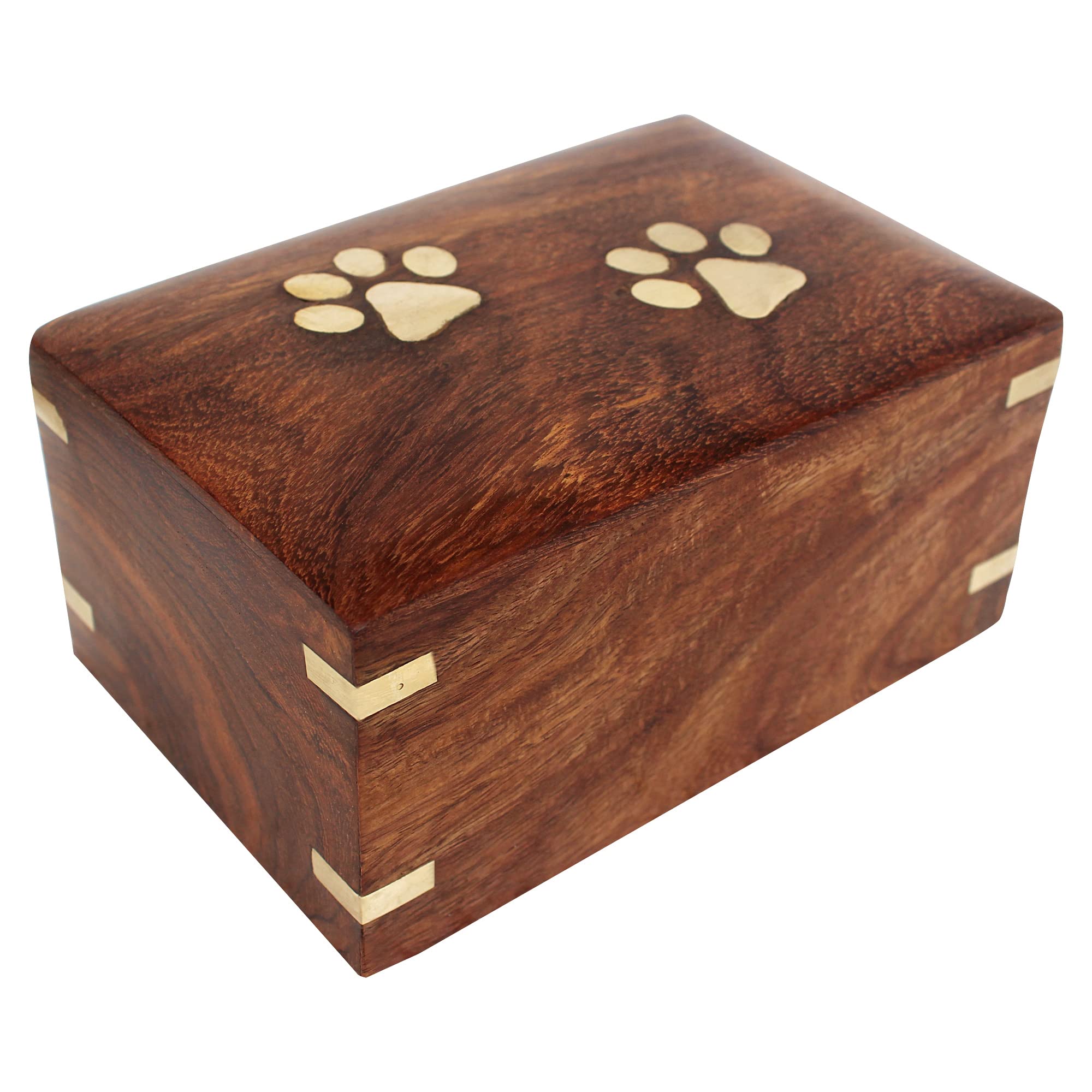 Indian Glance Rosewood Pet Urn Box - Peaceful Pet Memorial Keepsake Urn for Dogs,Cats (X-Small : 5" x 3" x 2" - 15lbs or 5kg)