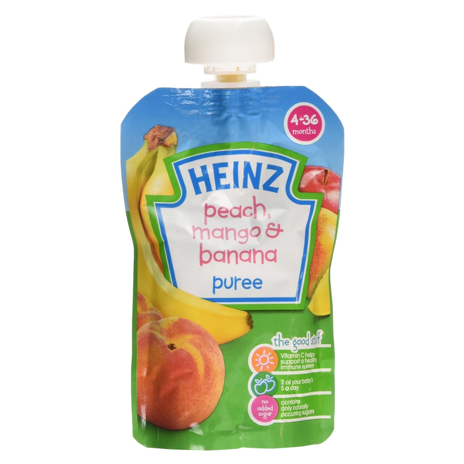 Heinz Peach Mango and Banana Fruit Puree, 436 Months, 100 g Amazon.co
