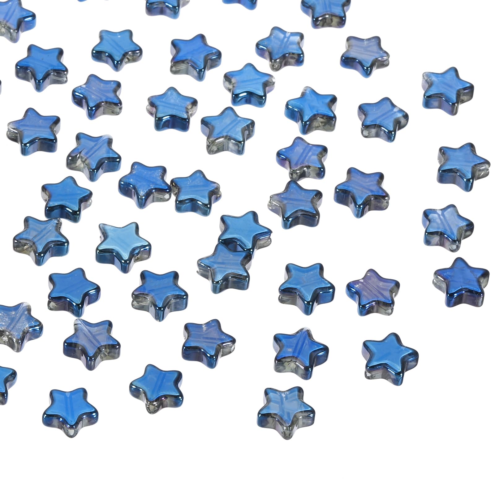 PATIKIL 8mm Crystal Star Beads, 100 Pcs Glass Spacers Bead Star Shaped Charm Pendants for Jewelry Making Bracelet Necklace DIY, Black