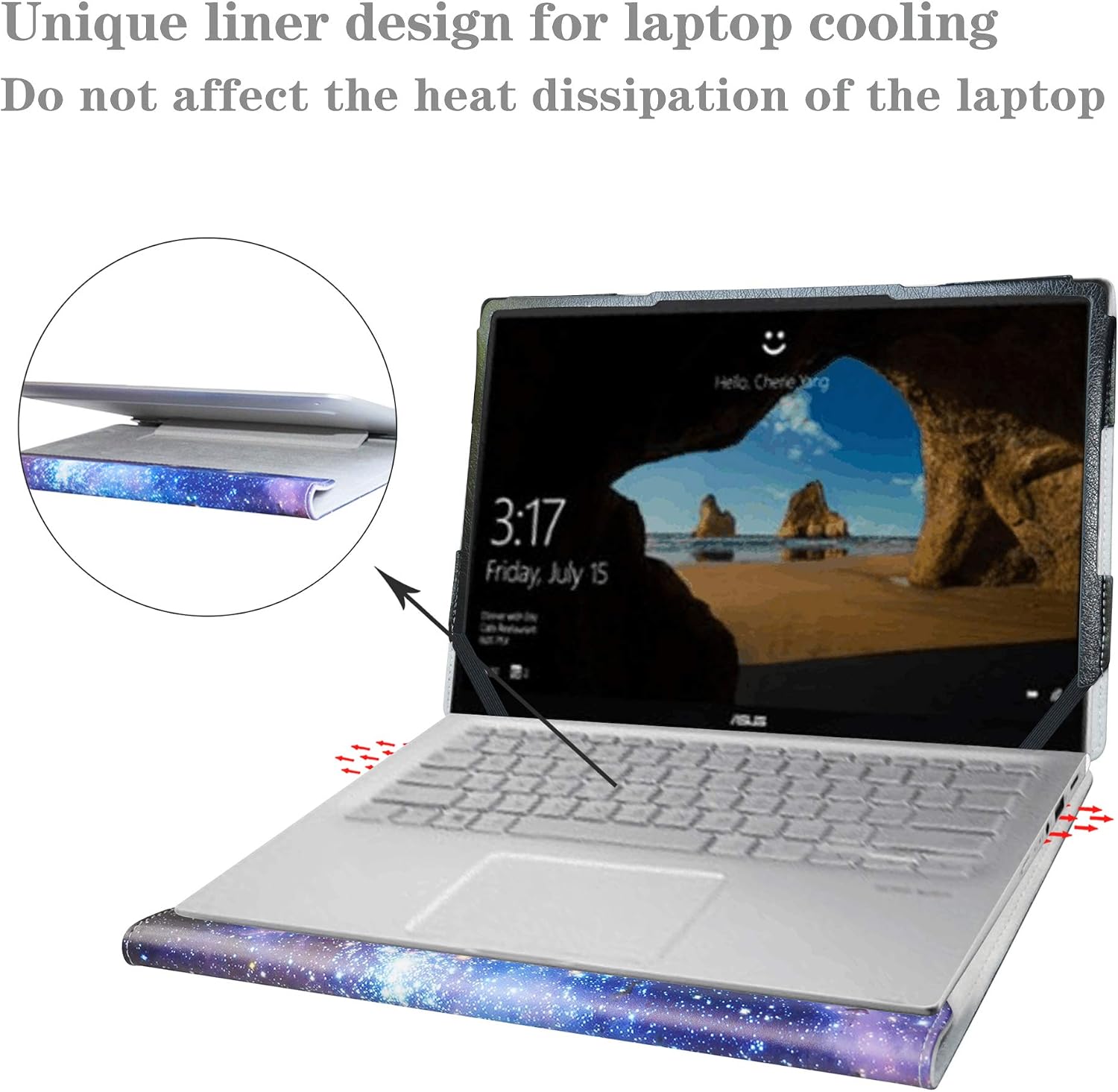 Alapmk Protective Case for 14" HP ProBook 440 G8/HP ProBook 640 G8/HP EliteBook 845 G8/HP EliteBook 840 G8/ZBook Firefly 14 G8/Pavilion 14-dvXXXX & ACER SWIFT 3 SF314-59/SWIFT 3 ADM SF314-42,Galaxy - Image 5