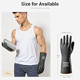 ThxToms Chemical Resistant Gloves Heavy Duty Rubber Acid Alkali Oil 14 Inch 1 view 6
