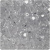 BeadTin Crystal Transparent 12mm Faceted Round Plastic Craft Beads (180pcs)