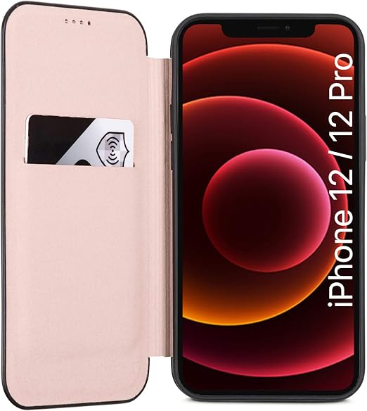 Amazon Com Iphone 12 Iphone 12 Pro Flip Case Rose Gold Caseza Dublin Pu Leather Wallet Book Folio Cover For Theiphone 12 Pro 6 1 Ultra Thin