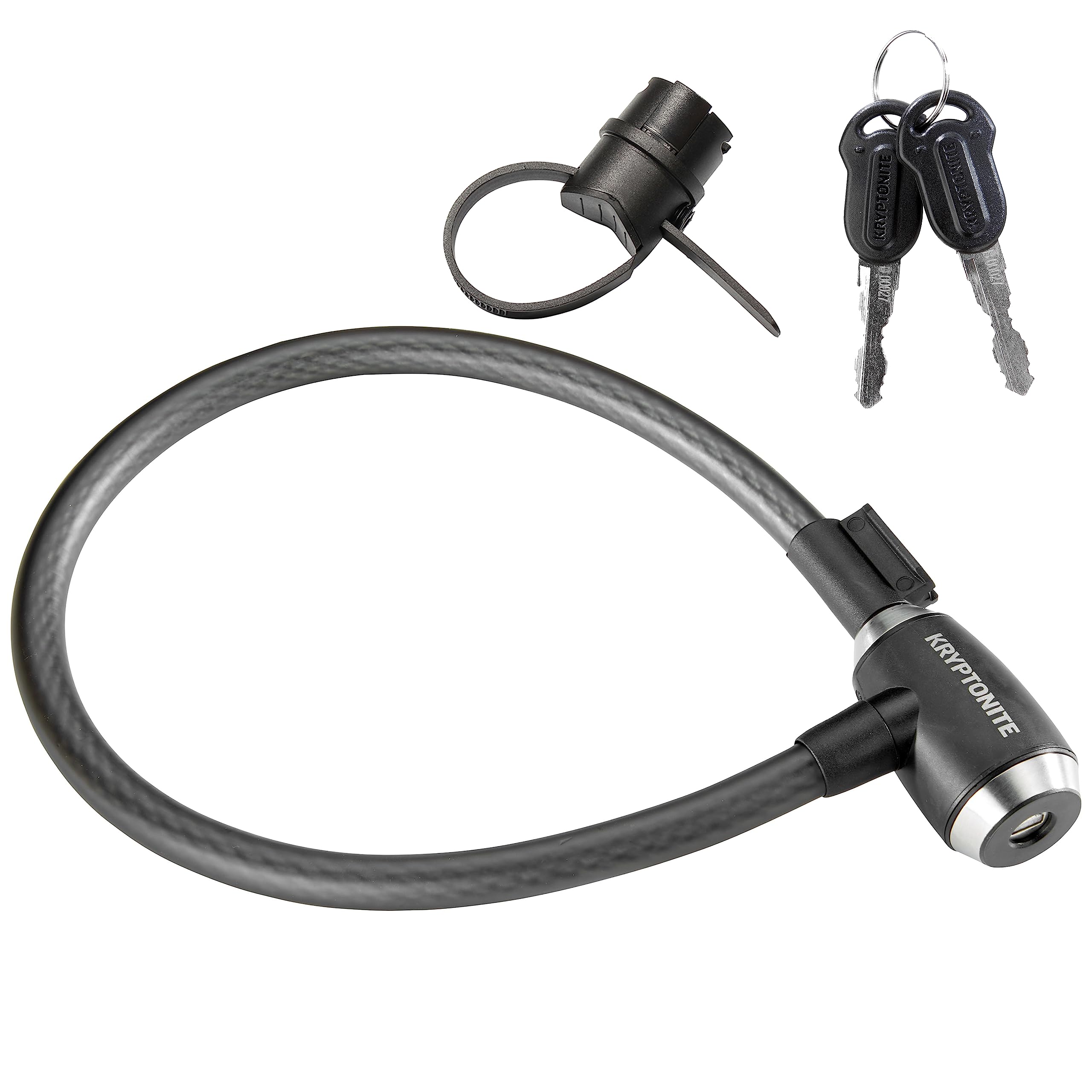 Kryptonite KryptoFlex Bike Lock Cable, 2FT/6FT Long 15mm Thick Heavy Duty Braided Steel Cable Anti-Theft Security Lock for Outdoor Equipment, Combination/Key Bike Lock