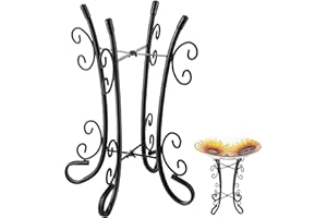 Outdoor Metal Bird Bath Stand, Sturdy Birdbath Bowl Stand, 16 Inch, Fade and Weather Resistant,Outdoor Decoration for Glass B