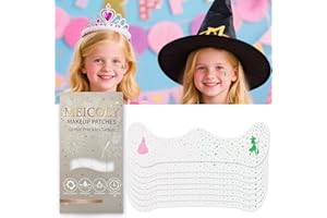 MEICOLY Halloween Glitter Freckles Witch Tattoos for Kids,Elphaba Accessories Friendship Green Witch Pink Princess Stickers for Wicked Makeup Costume,Wicked Birthday Party Favors,8 Counts