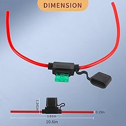 XJlSGXUSG Waterproof Inline Fuse Holder 10AWG Wire
