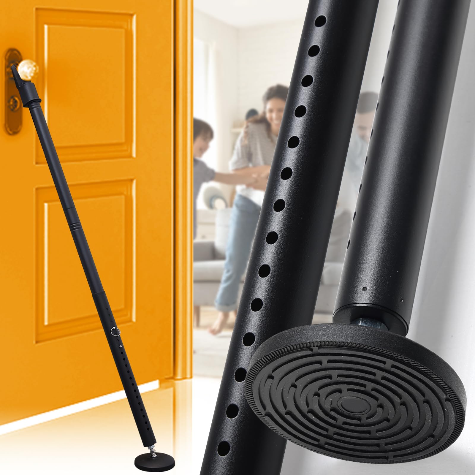 Photo 1 of 600LB Door Barricade Security bar- 24.5-50.7'’ Adjustable Door Stopper Stick for Front,Home,Apartment,Hotel,Heavy Duty Safety Lock Blocker Jammer-Women,Traveler Must Have