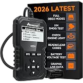 OBD2 Scanner, V410 Car Scanner Diagnostic Tool,Car Code Reader Scan Tool | Reset Engine Fault Code,Live Data,Freeze Frame,Smog Test,Battery Test ,O2 Sensor and EVAP Leak for All OBDII Cars,Black