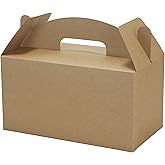 HUAPRINT 30 Pack Brown Gift Boxes,9.45x5x5 inches Treat Gable Box For Party Favor Goodie Birthday Baby Shower Wedding Christmas