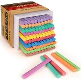 Dustless Colored Chalk 100PCS, 10 Colors Non-Toxic Classroom Chalks for Teachers &amp; Students, School Chalkboard Supplies